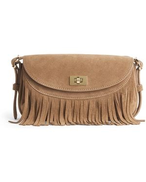 Sandro Small Suede Le Mambo Cross-Body Bag - Brown