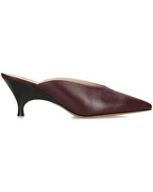Le Monde Beryl Leather Petra Mules 65 - Brown