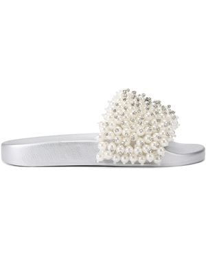 Kurt Geiger Embellished Meena Eagle Slides - White