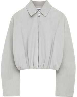 Loewe Draped Suede Jacket - Grey