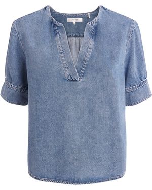 FRAME Denim V-Neck Shirt - Blue