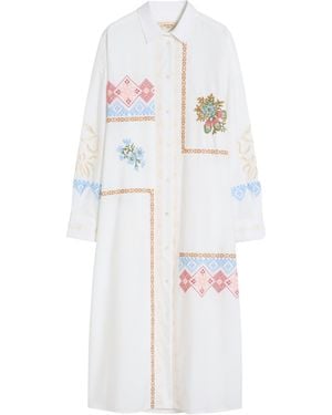 Weekend by Maxmara Wkdgru Floral-Embroidered Midi Dress - White