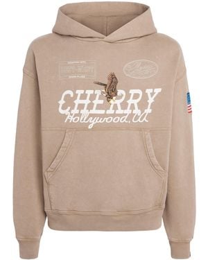 CHERRY LA Cotton Logo Print Hollywood Hoodie - Natural
