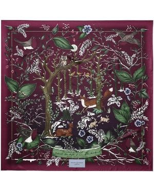 Aspinal of London Silk Woodland Scarf - Purple