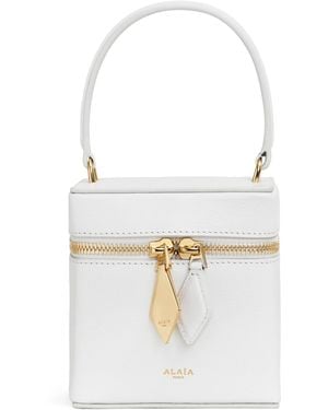 Alaïa Leather Cube Vanity Bag - White