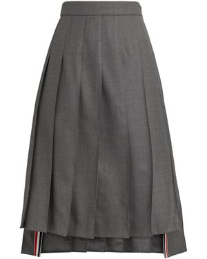 Thom Browne Pleated Midi Skirt - Gray