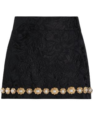 Dolce & Gabbana Brocade Mini Skirt - Black