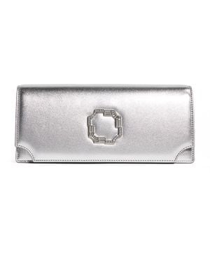 Malone Souliers Leather Vivien Clutch Bag - Gray
