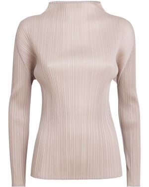 Pleats Please Issey Miyake Long-Sleeve New Colourful Basics 4 Top - Pink