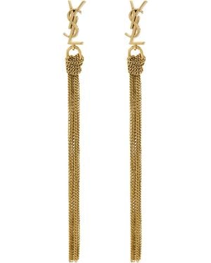 Saint Laurent Cassandre Tassel Necklace in Metallic | Lyst