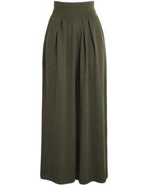 Molli Virgin Wool-Blend Lauren Trousers - Green