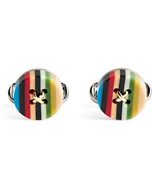 Paul Smith Signature Stripe Button Cufflinks - Multicolour