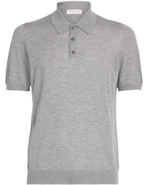 Johnstons of Elgin Superfine Cashmere Fin Polo Shirt - Grey