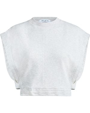 Alaïa Jersey Crop Top - White