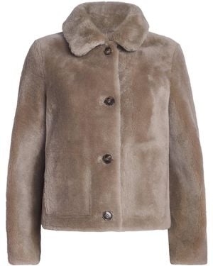 Yves Salomon Lamb Fur Jacket - Brown