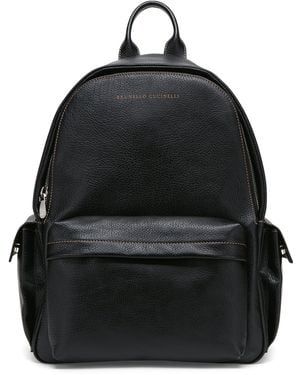 Brunello Cucinelli Calfskin Travel Backpack - Black