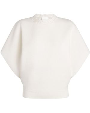 Molli Virgin Wool Scalloped Jumper Top - White
