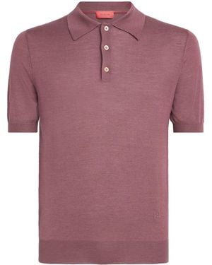 Isaia Cashmere-Silk Polo Shirt - Pink