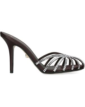 ALEVI Satin Emily Xtal Heeled Sandals 95 - Black
