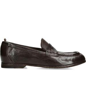 Officine Creative Leather Badge Loafers - Black