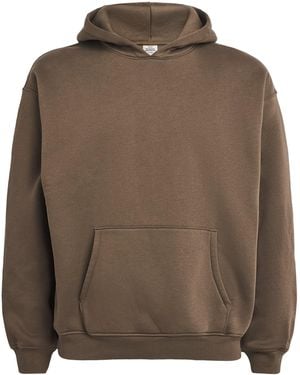 Skims Cotton-Blend Fleece Lounge Hoodie - Brown