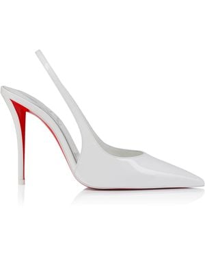 Christian Louboutin Miss Z Sling Patent Leather Slingback Court Shoes 100 - White