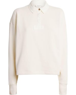 Rag & Bone Cotton Terry Vintage Polo Sweatshirt - White