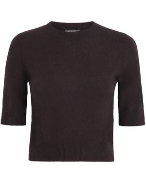LeKasha Cashmere Short-Sleeve Chypre Sweater - Black