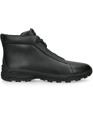 ZEGNA Leather Triple Stitch Vetta Trainers - Black