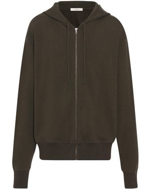The Row Roki Cotton-Cashmere Hoodie - Green