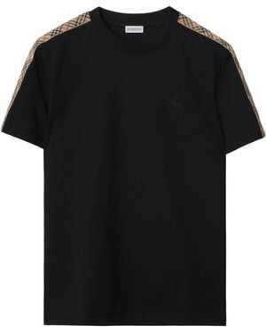 Burberry Check-Trim Ekd T-Shirt - Black