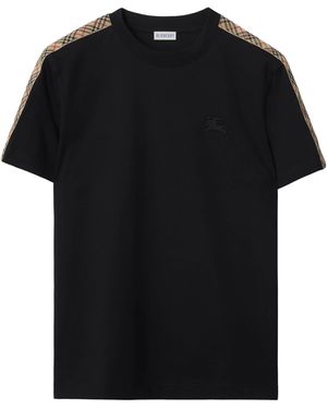 Burberry Check-Trim Ekd T-Shirt - Black