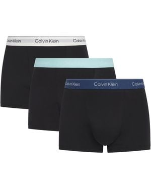 Calvin Klein Stretch-Cotton Relaxed Trunks - Black
