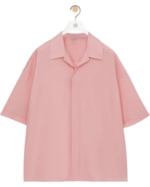 Loewe Wool-Blend Short-Sleeve Shirt - Pink
