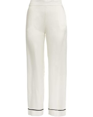 Asceno Silk London Pyjama Bottoms - White