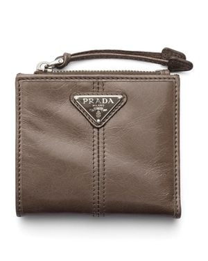 Prada Small Leather Wallet - Brown