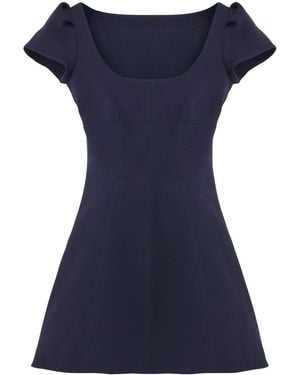 McQueen Wool-Blend Mini Dress - Blue