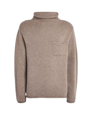Johnstons of Elgin Cashmere Rollneck Sweater - Brown