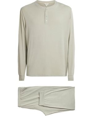 Eberjey Modal Henry Long Pajama Set - Gray