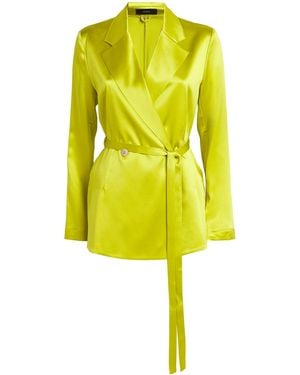 JOSEPH Silk Satin Joubert Blazer - Yellow