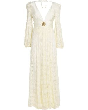 PATBO Crocheted Embellished Maxi Dress - White