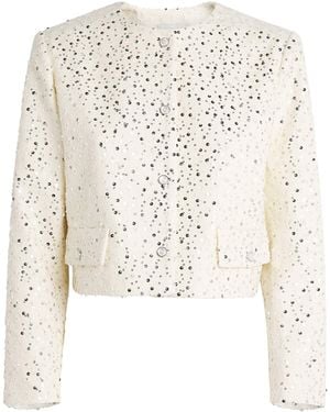 Sandro Cotton-Blend Sequin Cropped Jacket - White