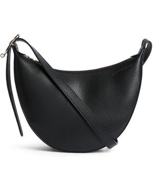 Longchamp Leather Le Foulonné Cross-Body Bag - Black