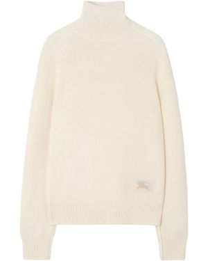 Burberry Cashmere High-Neck Jumper - White