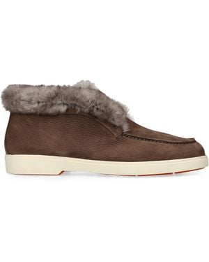 Santoni Suede Hadeel Ankle Boots - Brown