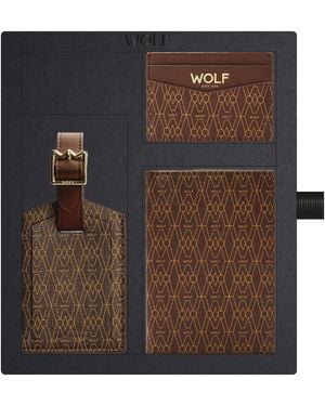 Wolf Signature Passport Holder, Card Holder And Luggage Tag Gift Set - Black