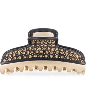 Alexandre De Paris Plated Crystal-Embellished Claw Hair Clip - Brown