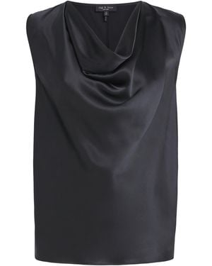 Rag & Bone Silk Vinnie Top - Black