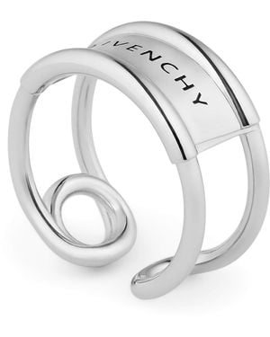Givenchy Safety Pin Logo Ring - Metallic