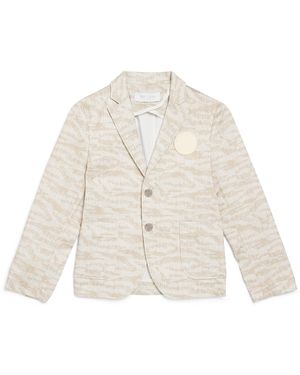Roberto Cavalli Gabardine Camouflage Logo Blazer - White